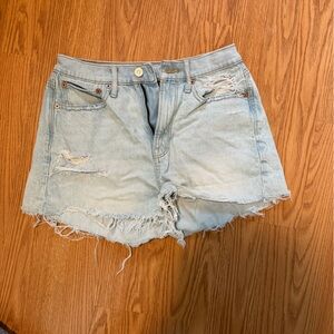 American Eagle Outfitters Light Blue Distressed Denim Cutoff Shorts